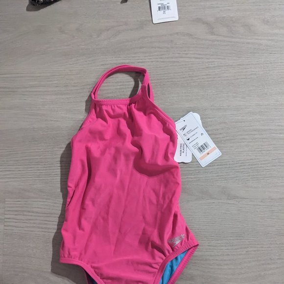 Speedo Size 22 Women's One Piece Tie-Back Athletic Swim Suit *PINK* - Picture 5 of 5